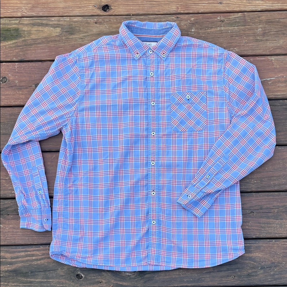 Flag & Anthem Blue and Red Plaid Men's Shirt